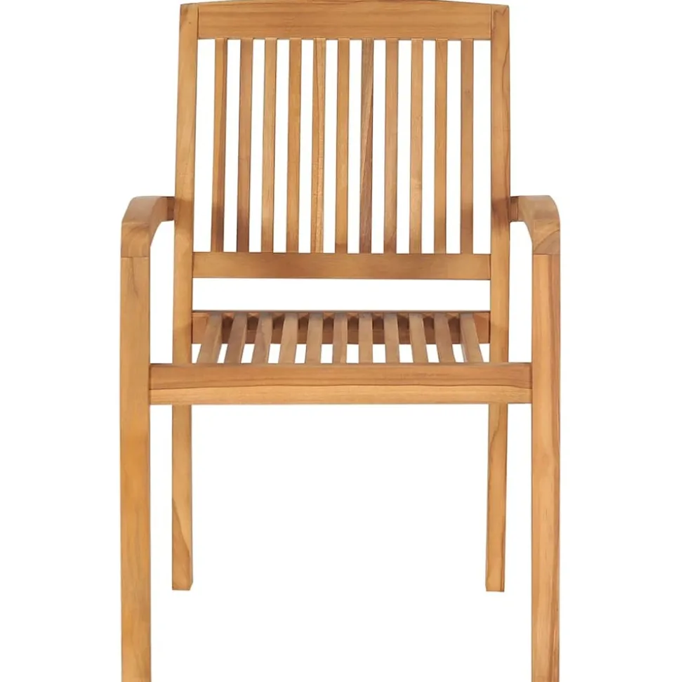 MAISON EXCLUSIVE - Chaises de jardin empilables avec coussins lot de 4 teck solide
