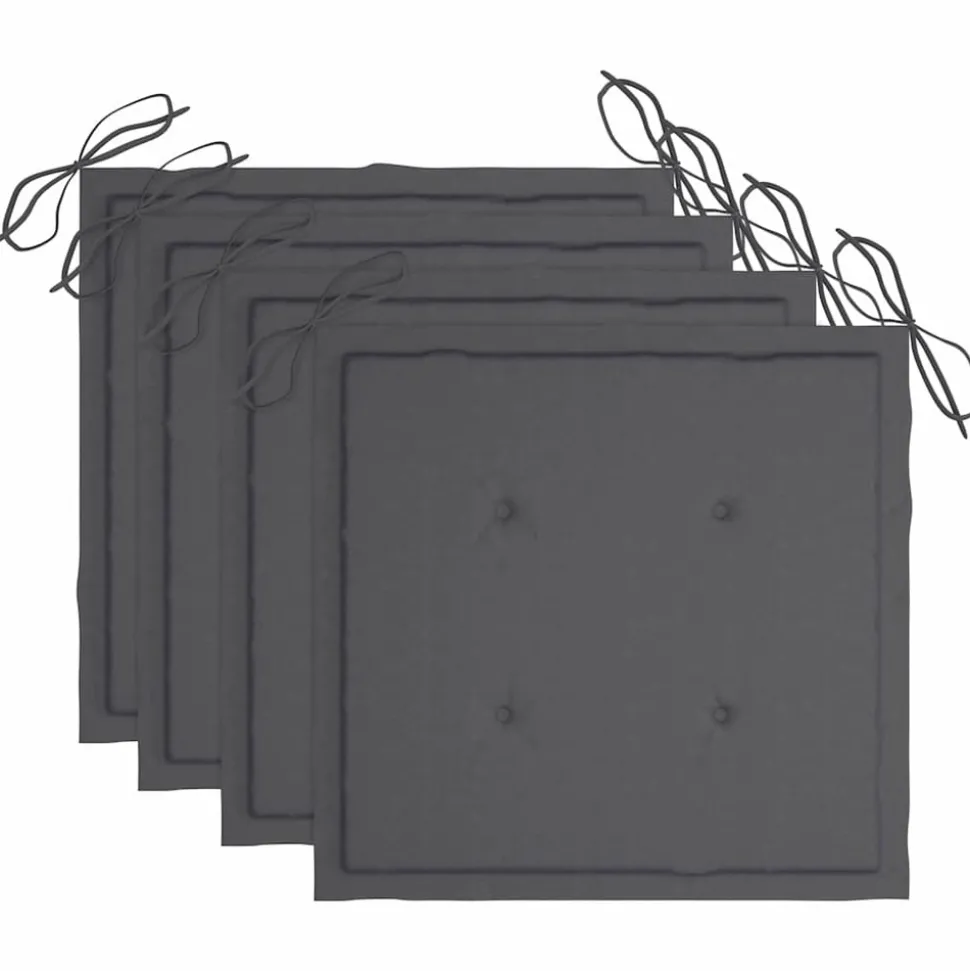 MAISON EXCLUSIVE - Chaises de jardin empilables avec coussins lot de 4 teck solide