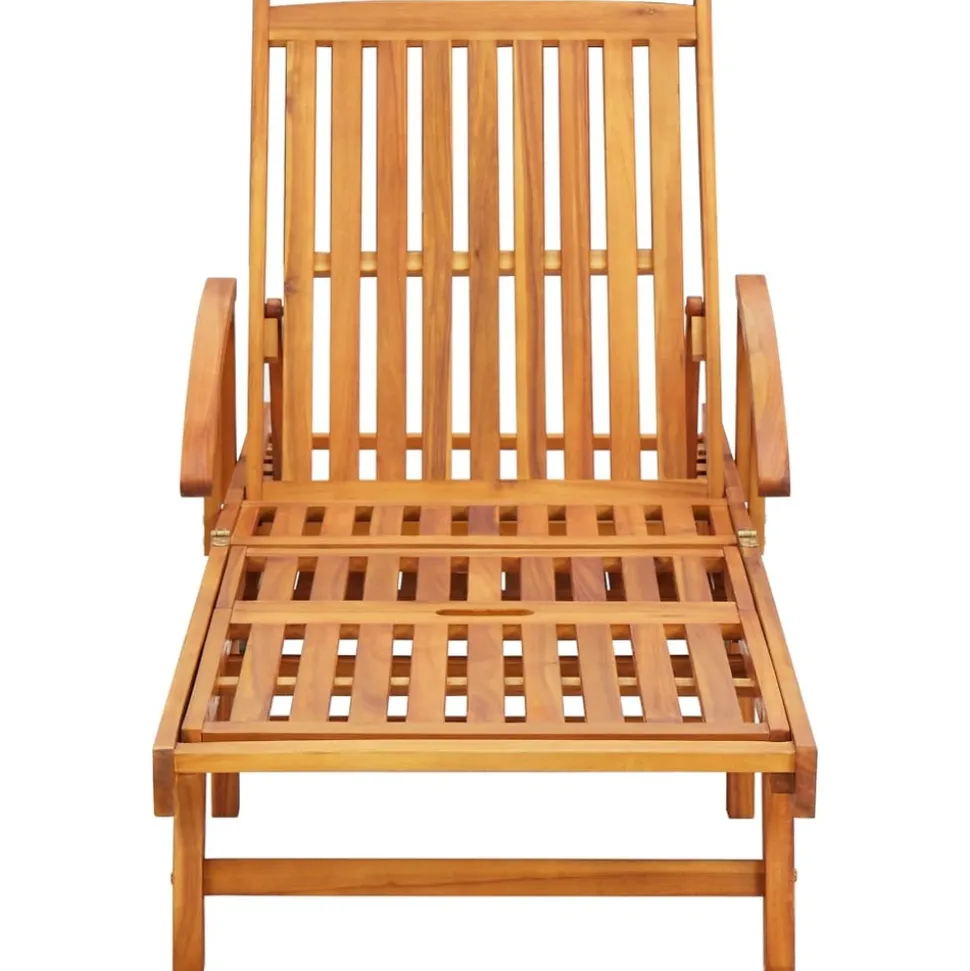 MAISON EXCLUSIVE - Chaises longues lot de 2 avec coussins bois d'acacia solide