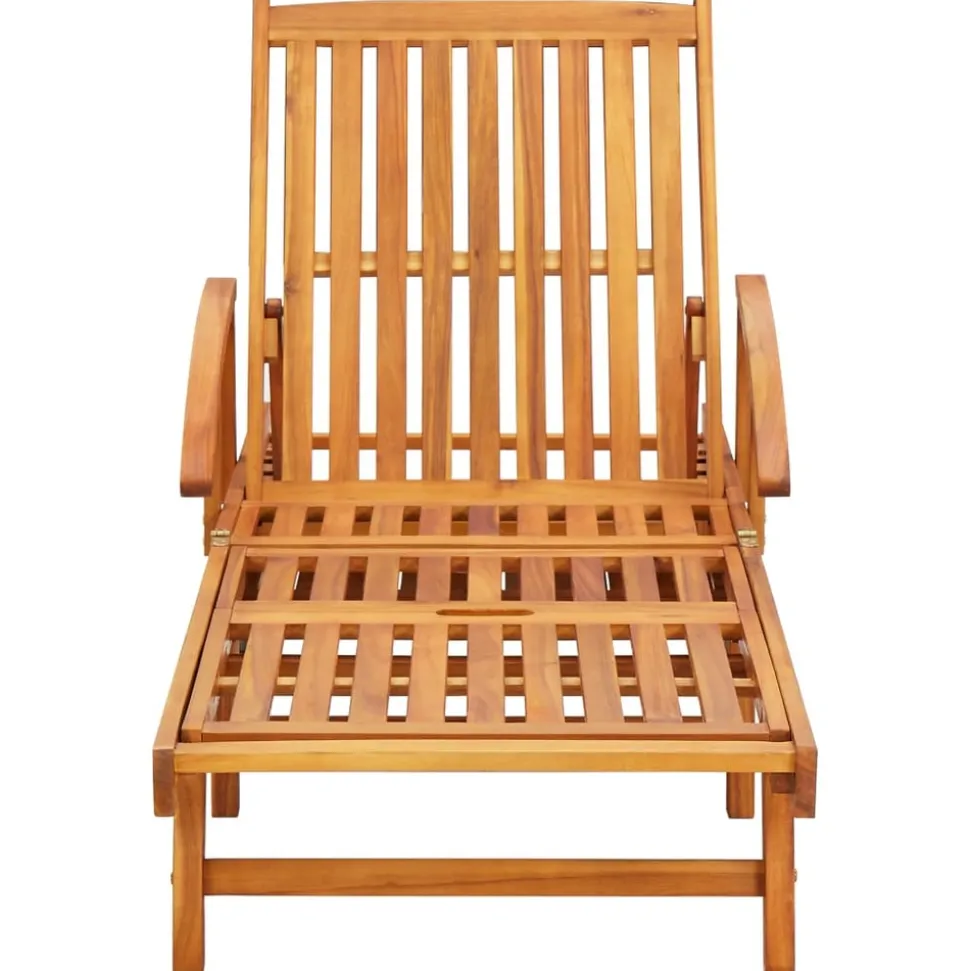 MAISON EXCLUSIVE - Chaises longues lot de 2 avec coussins bois d'acacia solide