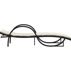 MAISON EXCLUSIVE - Chaises longues lot de 2 avec coussins noir résine tressée