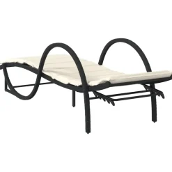 MAISON EXCLUSIVE - Chaises longues lot de 2 avec coussins noir résine tressée