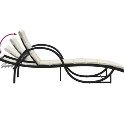 MAISON EXCLUSIVE - Chaises longues lot de 2 avec coussins noir résine tressée