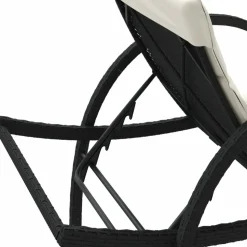 MAISON EXCLUSIVE - Chaises longues lot de 2 avec coussins noir résine tressée