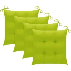 MAISON EXCLUSIVE - Chaises de jardin empilables avec coussins lot de 4 teck solide