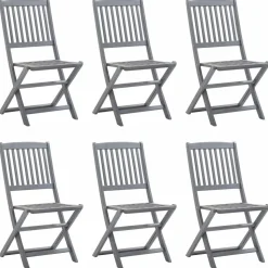 MAISON EXCLUSIVE - Chaises pliables d'extérieur lot de 6 bois d'acacia solide