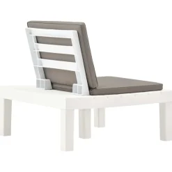 MAISON EXCLUSIVE - Chaises de salon de jardin et coussins lot de 2 plastique blanc