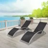 MAISON EXCLUSIVE - Chaises longues avec table aluminium noir