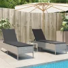 MAISON EXCLUSIVE - Chaises longues avec coussins lot de 2 gris résine tressée