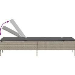 MAISON EXCLUSIVE - Chaises longues avec coussins lot de 2 gris résine tressée