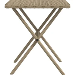 MAISON EXCLUSIVE - Chaises longues lot de 2 avec table beige résine tressée