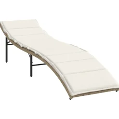 MAISON EXCLUSIVE - Chaises longues lot de 2 avec table beige résine tressée