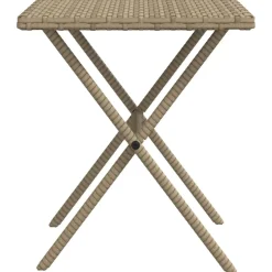 MAISON EXCLUSIVE - Chaises longues lot de 2 avec table beige résine tressée