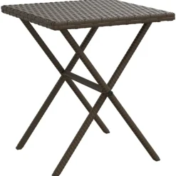 MAISON EXCLUSIVE - Chaises longues lot de 2 avec table marron résine tressée
