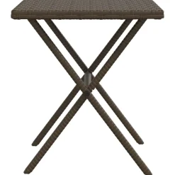 MAISON EXCLUSIVE - Chaises longues lot de 2 avec table marron résine tressée