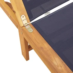 MAISON EXCLUSIVE - Chaises longues lot de 2 table bleu bois d'acacia et textilène