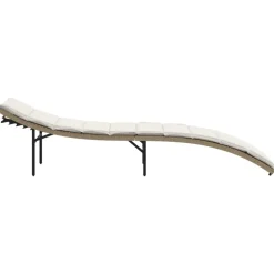 MAISON EXCLUSIVE - Chaises longues lot de 2 avec coussins beige résine tressée