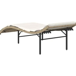 MAISON EXCLUSIVE - Chaises longues lot de 2 avec coussins beige résine tressée