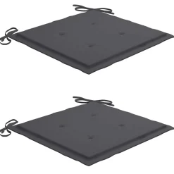 MAISON EXCLUSIVE - Chaises de jardin lot de 2 et coussins anthracite bois de teck