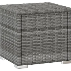 MAISON EXCLUSIVE - Chaises longues de jardin table à thé 3 pcs résine tressée gris