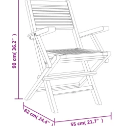 MAISON EXCLUSIVE - Chaises de jardin pliantes lot de 2 55x62x90cm bois massif teck