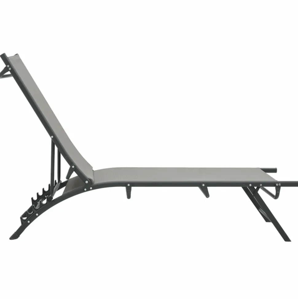 MAISON EXCLUSIVE - Chaises longues lot de 2 textilène et acier
