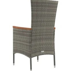 MAISON EXCLUSIVE - Chaises de jardin avec coussins lot de 4 résine tressée gris