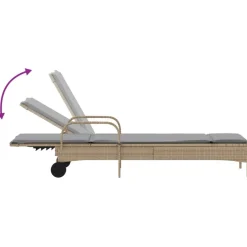 MAISON EXCLUSIVE - Chaises longues avec coussins lot de 2 beige résine tressée