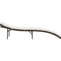 MAISON EXCLUSIVE - Chaises longues lot de 2 avec coussins marron résine tressée