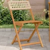 MAISON EXCLUSIVE - Chaises de bistrot lot de 2 beige bois massif d'acacia et rotin