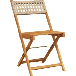 MAISON EXCLUSIVE - Chaises de bistrot lot de 2 beige bois massif d'acacia et rotin