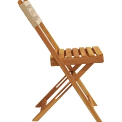 MAISON EXCLUSIVE - Chaises de bistrot lot de 2 beige bois massif d'acacia et rotin