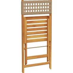 MAISON EXCLUSIVE - Chaises de bistrot lot de 2 beige bois massif d'acacia et rotin