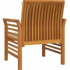MAISON EXCLUSIVE - Chaises de canapé et coussins blanc crème lot de 2 bois acacia