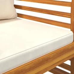 MAISON EXCLUSIVE - Chaises de canapé et coussins blanc crème lot de 2 bois acacia