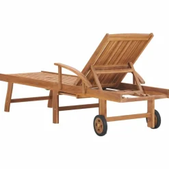 MAISON EXCLUSIVE - Chaises longues lot de 2 et coussin vert vif bois teck solide