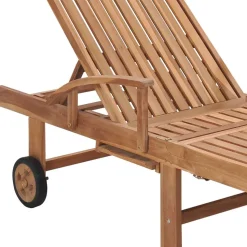 MAISON EXCLUSIVE - Chaises longues lot de 2 et coussin vert vif bois teck solide