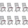 MAISON EXCLUSIVE - Chaises pliables d'extérieur lot de 8 et coussins bois d'acacia