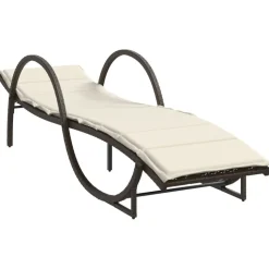 MAISON EXCLUSIVE - Chaises longues lot de 2 avec table marron résine tressée