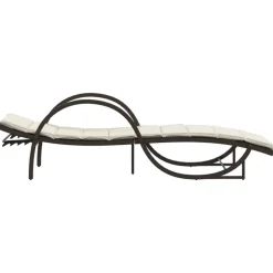 MAISON EXCLUSIVE - Chaises longues lot de 2 avec table marron résine tressée