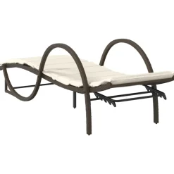 MAISON EXCLUSIVE - Chaises longues lot de 2 avec table marron résine tressée