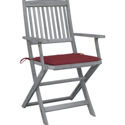 MAISON EXCLUSIVE - Chaises pliables d'extérieur lot de 2 et coussins bois d'acacia