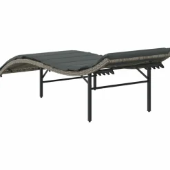 MAISON EXCLUSIVE - Chaises longues lot de 2 avec coussins gris résine tressée