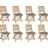 MAISON EXCLUSIVE - Chaises pliables d'extérieur et coussins lot de 8 bois d'acacia