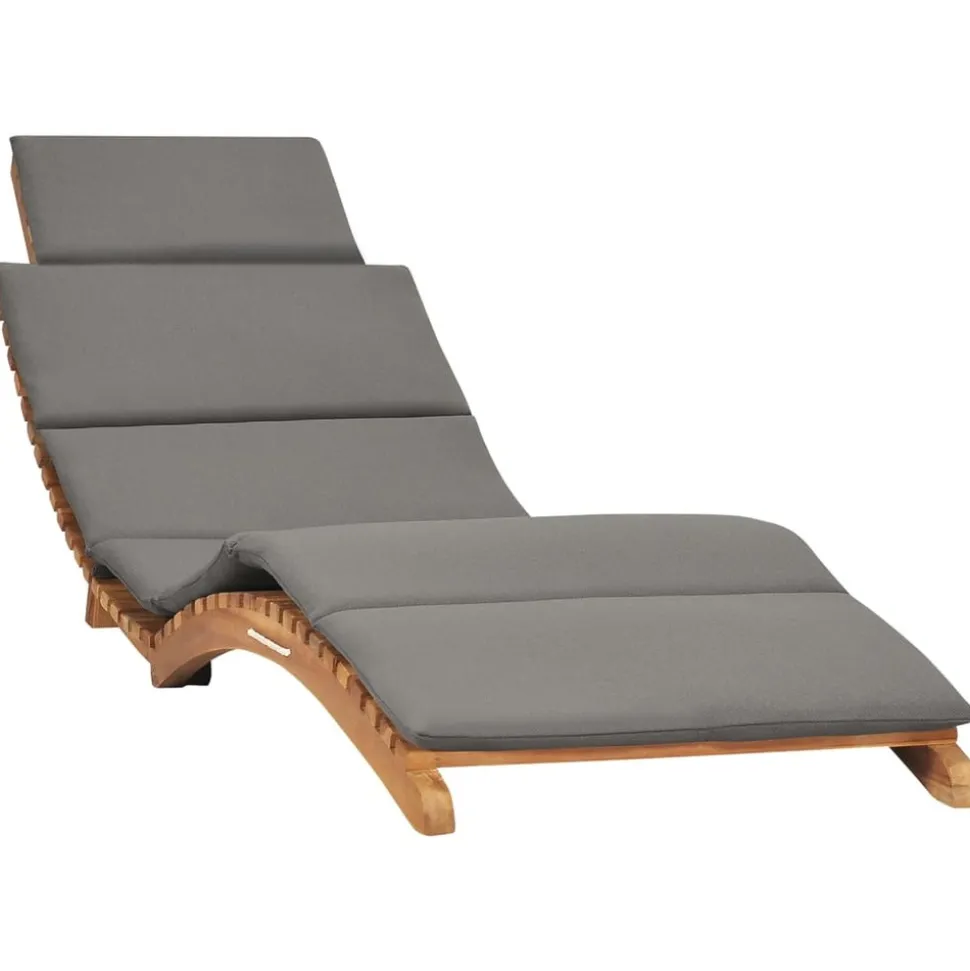 MAISON EXCLUSIVE - Chaises longues lot de 2 avec coussins bois massif de teck