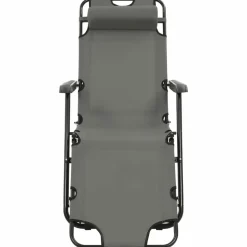 MAISON EXCLUSIVE - Chaises longues pliables 2 pcs avec repose-pied acier gris