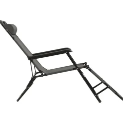 MAISON EXCLUSIVE - Chaises longues pliables 2 pcs avec repose-pied acier gris