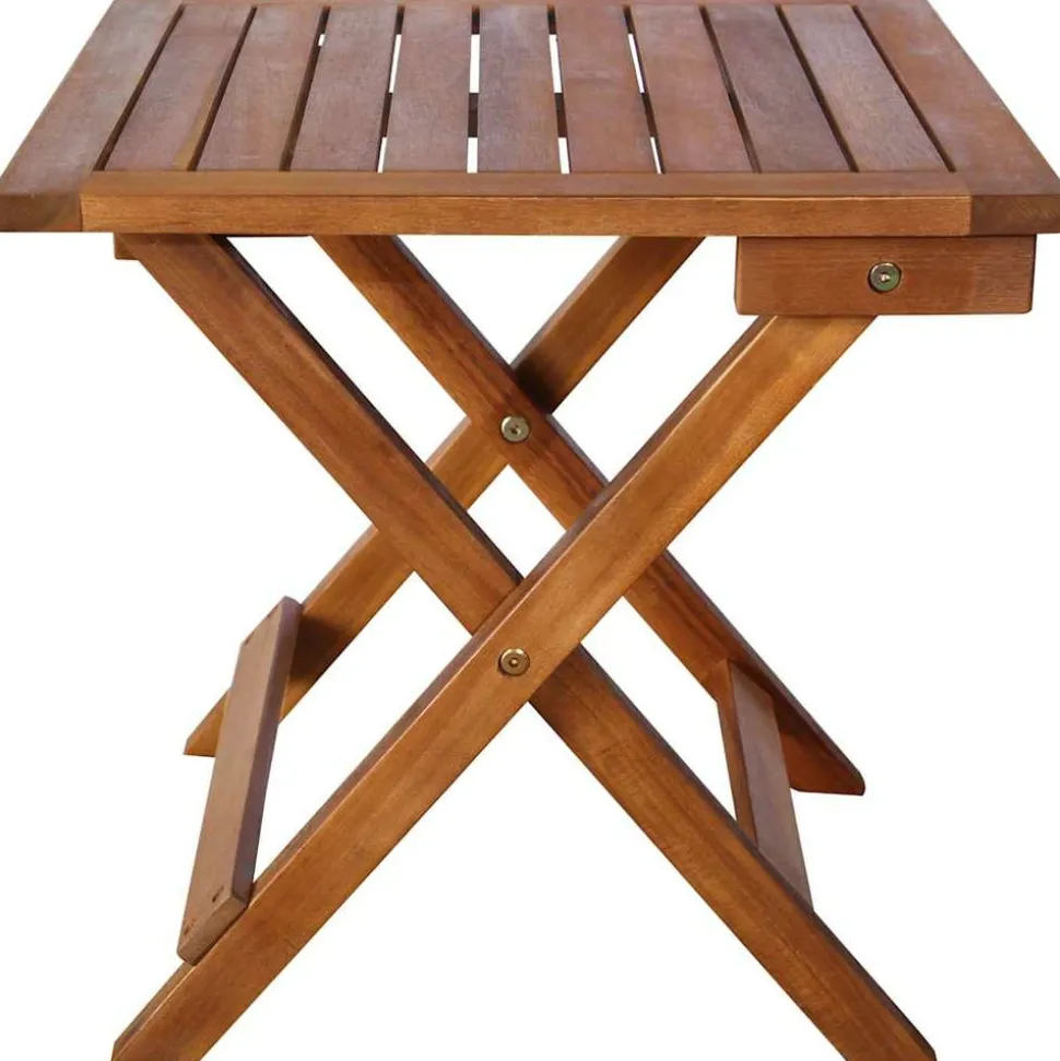 MAISON EXCLUSIVE - Chaises longues lot de 2 avec table et coussins acacia solide