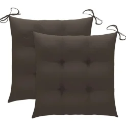 MAISON EXCLUSIVE - Chaises de jardin lot de 2 et coussins taupe bois teck massif