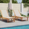 MAISON EXCLUSIVE - Chaises longues lot de 2 gris bois acacia solide et textilène